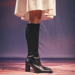 NAE NAE Damen vegan Kniestiefel Iona Schwarz – Produktbild 1 von 1