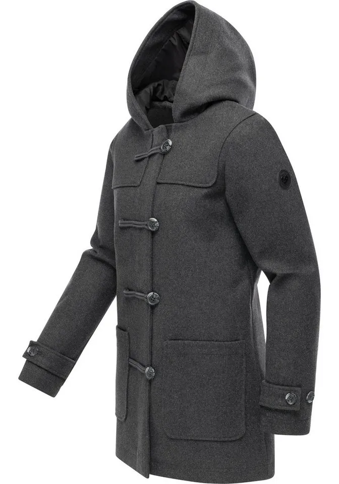 ragwear ragwear Wintermantel Duffina YOUMODO warmer Mantel mit Knopfleiste, Grau, – Produktbild 3 von 3