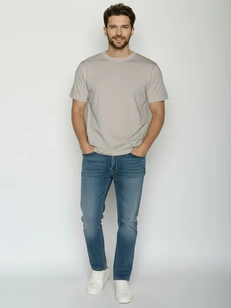 GreenBomb GREENBOMB Basic Fusion - Lässiges Oversize-T-Shirt aus Bio-Baumwolle / GOTS / Fair & Vegan, Grau (sandstone), – Produktbild 3 von 4