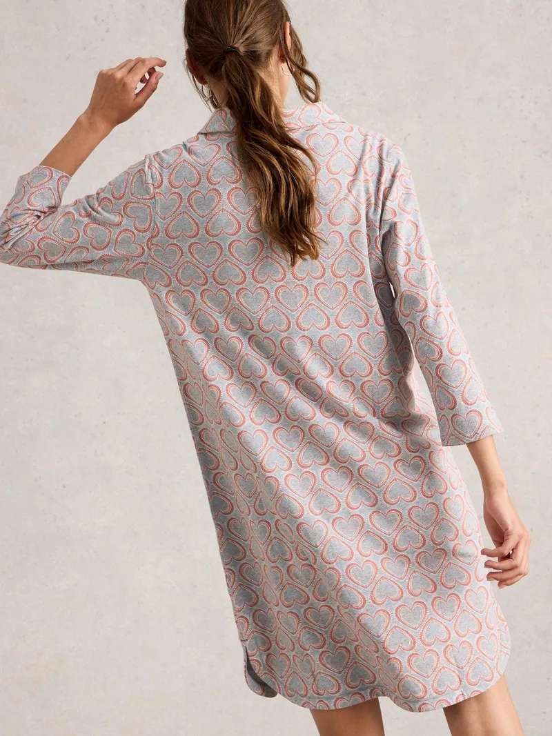 White Stuff Jerseynachthemd Annie - S, Grau multi, – Produktbild 4 von 4