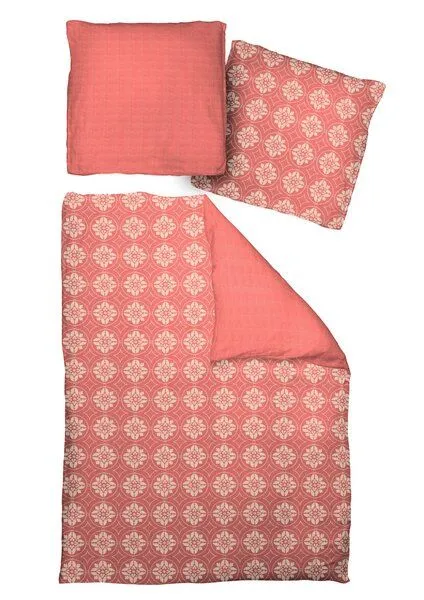 Nature by Adam Nature by Adam Bettwäsche 2tlg aus 100% Bio-Baumwolle - Made in Germany - Romantic Puligny Light, Rot, – Produktbild 3 von 4