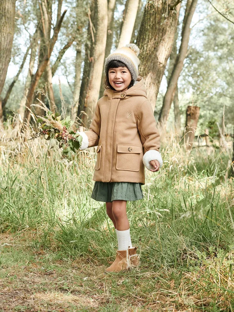 Vertbaudet Vertbaudet Mädchen Wintermantel aus Wollmix, Camelfarben, – Produktbild 4 von 4