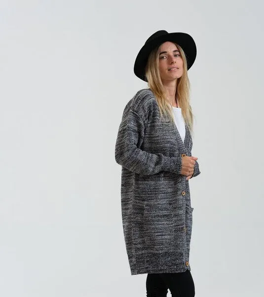 Gary Mash GARY MASH Oversize-Strickjacke Moline aus Biobaumwolle, Mélange (grau), – Produktbild 1 von 4