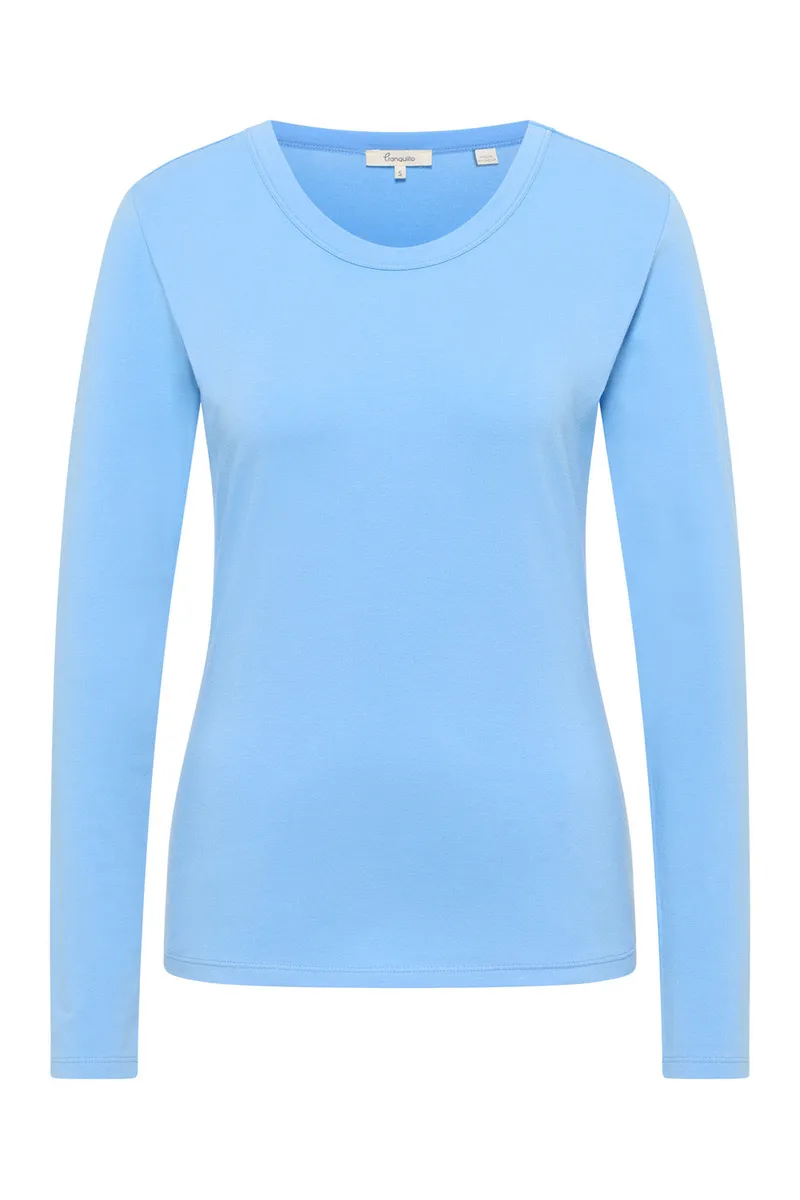 Tranquillo Jerseyshirt Tildaa aus Bio-Baumwolle - vista blue / L – Produktbild 1 von 2