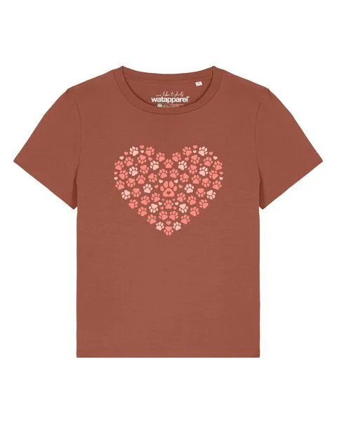 watapparel watapparel T-Shirt Frauen Pfotenliebe 02, Heritage brown, – Produktbild 1 von 2