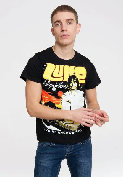 LOGOSH!RT LOGOSH!RT Star Wars - Luke Skywalker - T-Shirt - 100% Organic Cotton, Schwarz, – Produktbild 3 von 4
