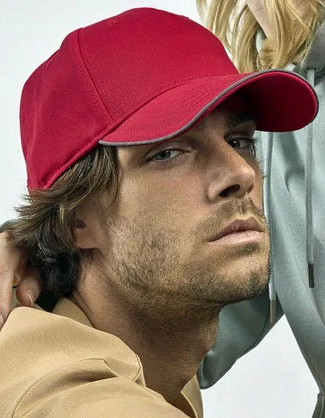 Atlantis Headwear Atlantis Headwear reflektierende Cap mit einem Metallverschluss, Rot, – Produktbild 2 von 4