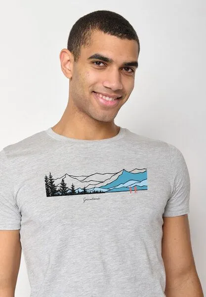 GreenBomb GREENBOMB Nature Hike Together Guide - Sportliches T-Shirt aus Bio-Baumwolle / hochwertiger Print / GOTS / Fair & Vegan, Grau (heidegrau), – Produktbild 2 von 4