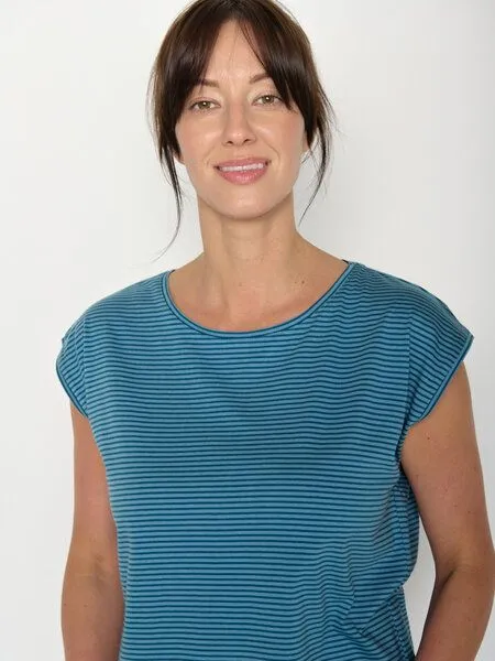 GreenBomb GREENBOMB Basic Timid - Lässiges Shirt aus Bio-Baumwolle / GOTS / Fair & Vegan, Blau (tide stripes), – Produktbild 2 von 4