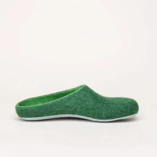 Magicfelt Magicfelt Filz-Hausschuh AP 701 aus 100% Merino-Wolle Pantoffeln für Damen & Herren mit Ledersohle, Dunkel-grün, – Produktbild 2 von 4