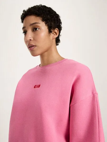 LANIUS LANIUS Statementsweatshirt Pullover aus Bio-Baumwolle, Pink (bright-orchid), – Produktbild 4 von 4