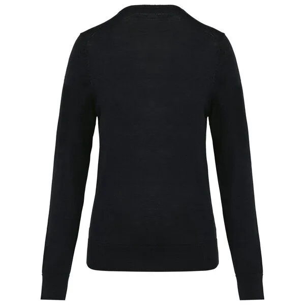 Greenspired Greenspired Merino-Damenpullover mit V-Ausschnitt 220g/m², Schwarz, – Produktbild 2 von 2