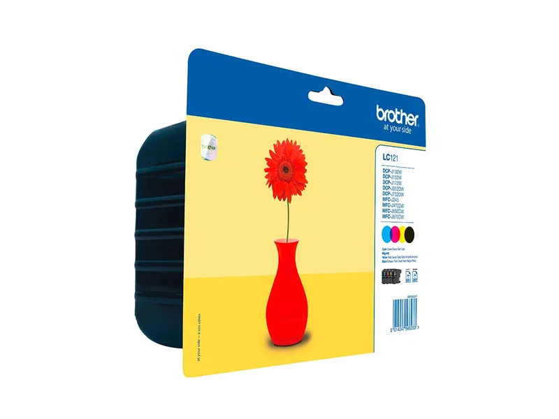 Brother Brother 4er Set Tintenpatronen LC121BK/C/M/Y schwarz, cyan, magenta, gelb – Produktbild 1 von 2