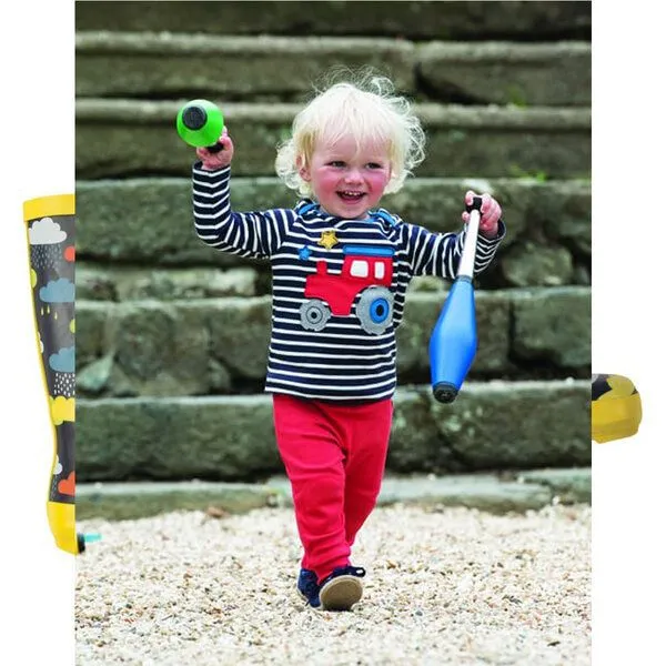 Frugi Frugi Langarm-Shirt Regenbogen-Traktor Bobby Applique Top Tractor – Produktbild 2 von 3