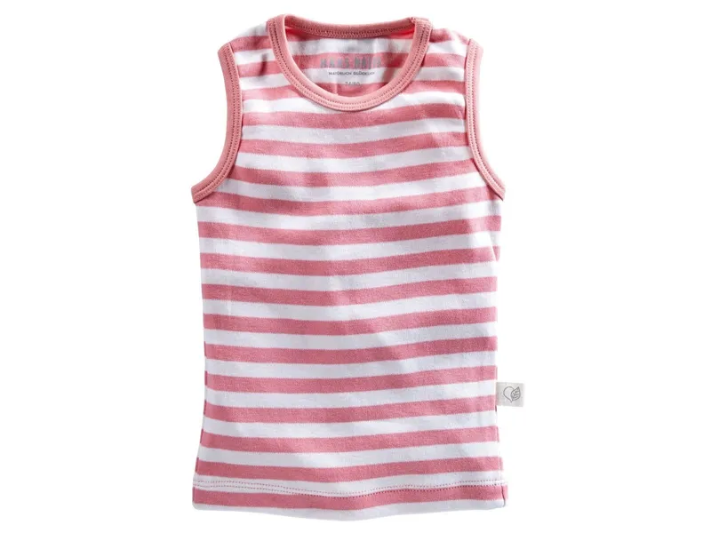HANS NATUR Baby und Kinder Unterhemd Bio-Baumwolle rosa-off white Gr.122/128, Mehrfarbig, – Produktbild 1 von 2