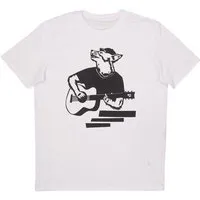 päfjes Frank Fuchs mit Gitarre - päfjes Bio Fair Wear Männer/Unisex T-Shirt, Weiss, – Produktbild 1 von 1