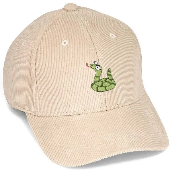 LIGARTI Bestickte Cord Cap – Schorsch die Schlange – LIGARTI Tiermanufaktur, Sand, – Produktbild 1 von 4
