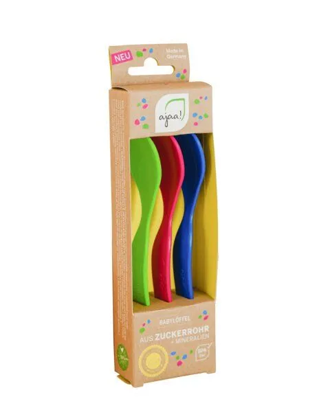 ajaa ajaa! Babylöffel 3er-Set, Lime/blue/pink, – Produktbild 3 von 4