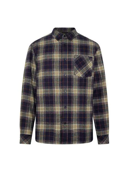 KnowledgeCotton Apparel KnowledgeCotton Apparel Klassisches Flanellhemd DUNE mit Karomuster aus Bio-Baumwolle, Blau-blue-check, – Produktbild 3 von 4