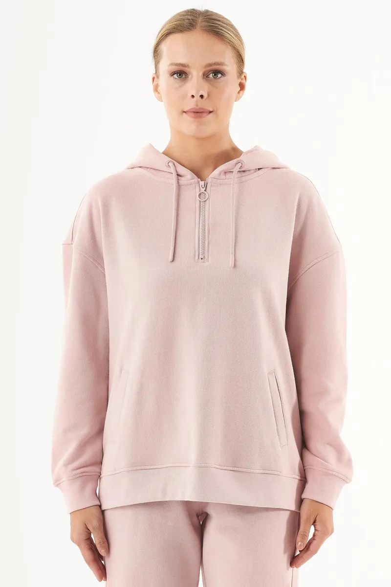 ORGANICATION ORGANICATION Damen vegan Sweat-Hoodie Aus Bio-Baumwolle Altrosa, Rosa, – Produktbild 2 von 2