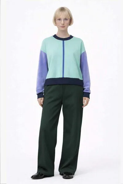 ein garten Studios ein garten Studios Boxy Basic Sweater Color Block, Pool, – Produktbild 3 von 3