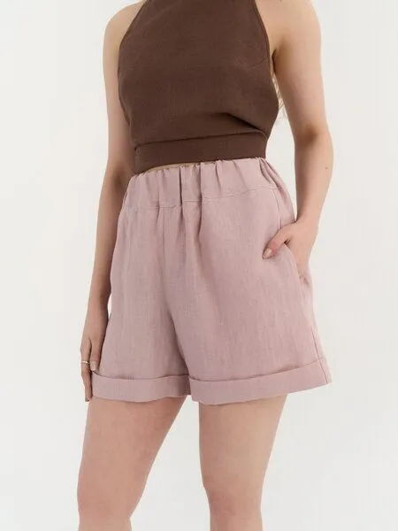 AmourLinen AmourLinen Leinen-Shorts MIA, Dusty rose (rosa), – Produktbild 2 von 2