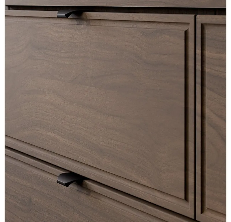 Lomadox Badmöbel-Set TEMUCO-56-WALNUT, (Spar-Set, 3-St., LED-Spiegel Waschtisch Hochschrank), in Walnuss mit Rahmenfräsung, wandhängend, Braun, – Produktbild 4 von 5