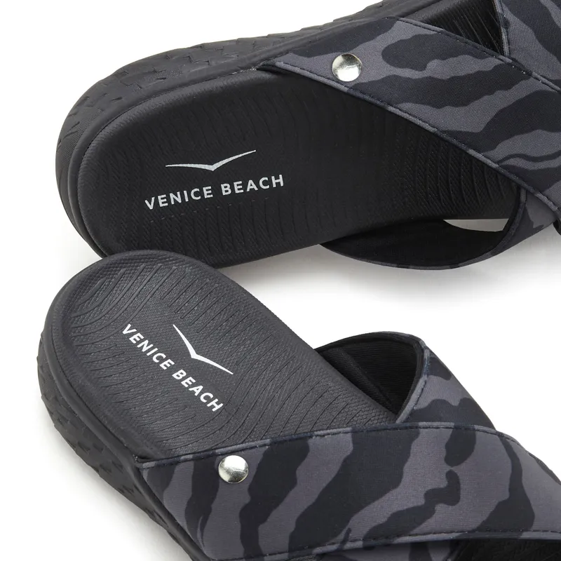 VENICE BEACH Badepantolette, Schwarz / grau, – Produktbild 3 von 3