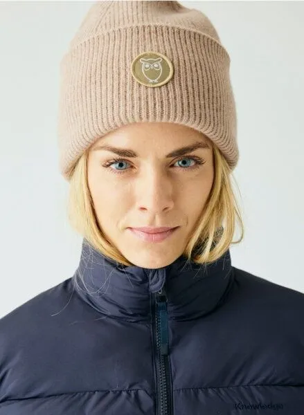 KnowledgeCotton Apparel KnowledgeCotton Apparel Woll-Mütze - Rib Beanie - aus 100% Merino Wolle, Natur (nature-melange), – Produktbild 2 von 4