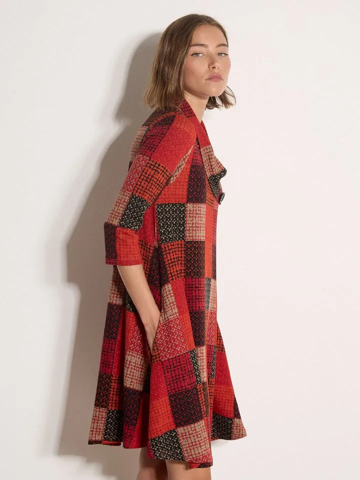 Apricot Apricot Midikleid Strickkleid mit Karomuster, Rot, – Produktbild 2 von 4