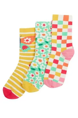Frugi Frugi Kindersocken in Dreierpack mit Schmetterling – Produktbild 1 von 1