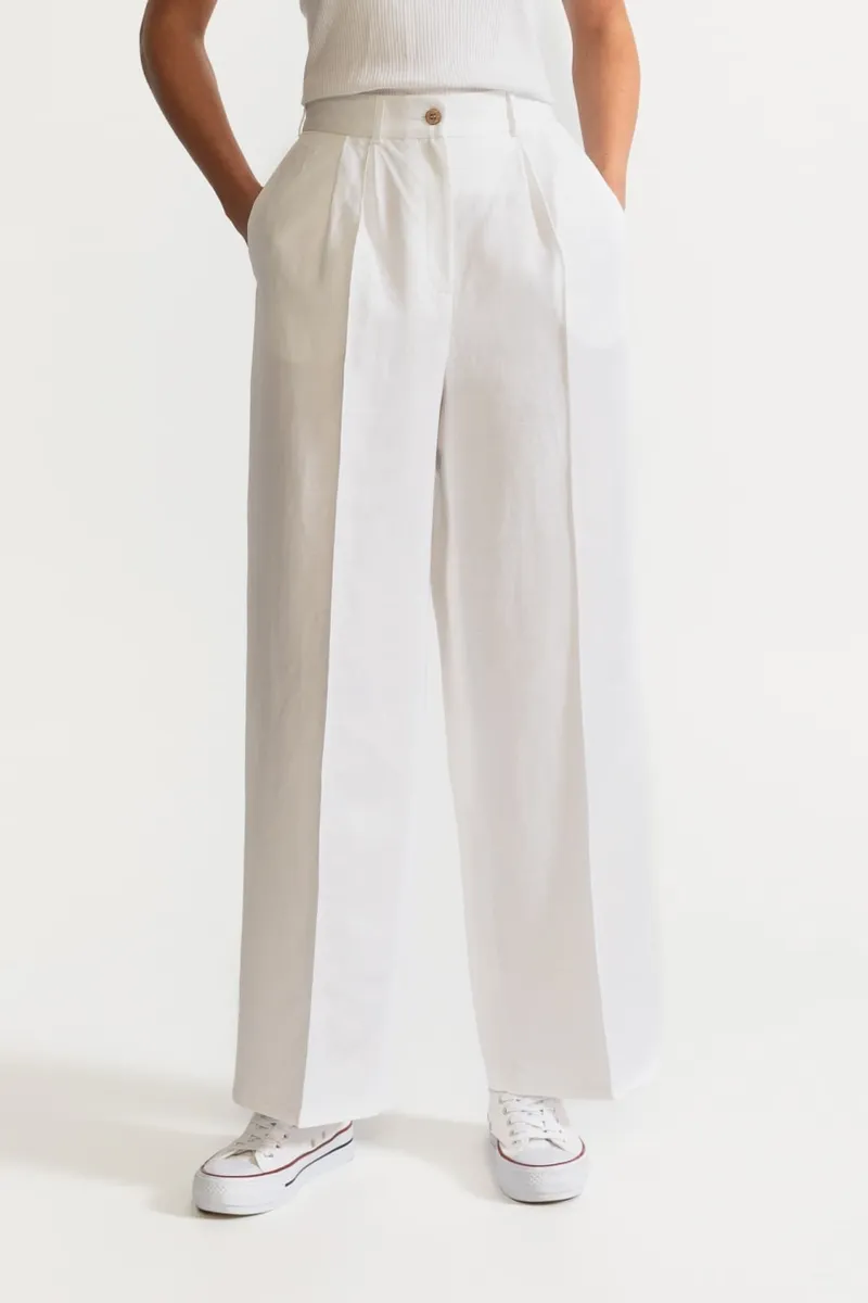 De IONESCU De IONESCU Damen vegan Hose Figa Leinen, Weiß, – Produktbild 2 von 2