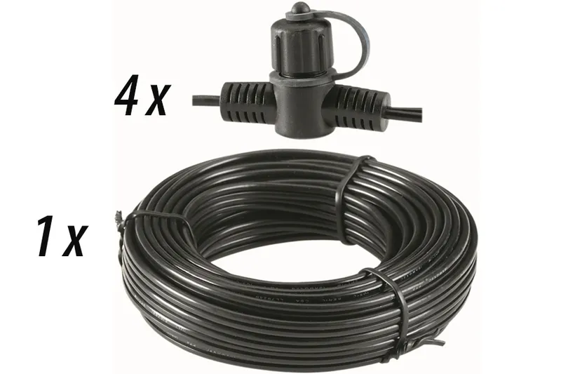 woodstore24 Hauptkabel 10 m Kabel inkl. 4 feste Kabelanschlüsse – Produktbild 1 von 1