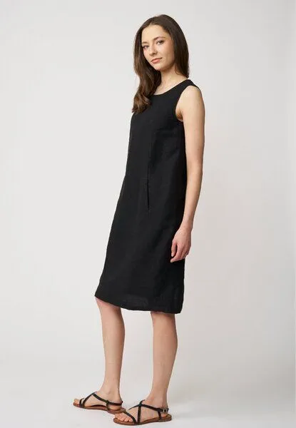 LANA Organic LANA Organic Leinenkleid für Damen, Modell Carena, Schwarz, – Produktbild 3 von 4