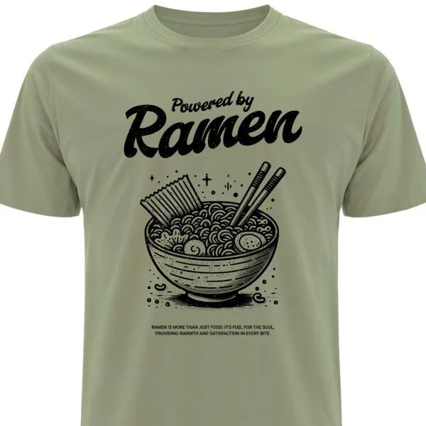 Spreecult Spreecult Ramen - Bio und Fair - Männer Unisex T-Shirt - Fun Retro Essen, Light khaki, – Produktbild 1 von 3