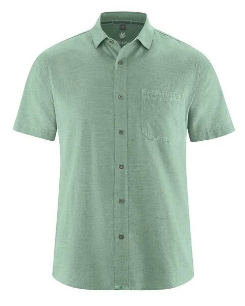 HempAge HempAge Herren Hemd Kurzhemd Hanf/Biobaumwolle, Menta (grün), – Produktbild 1 von 4