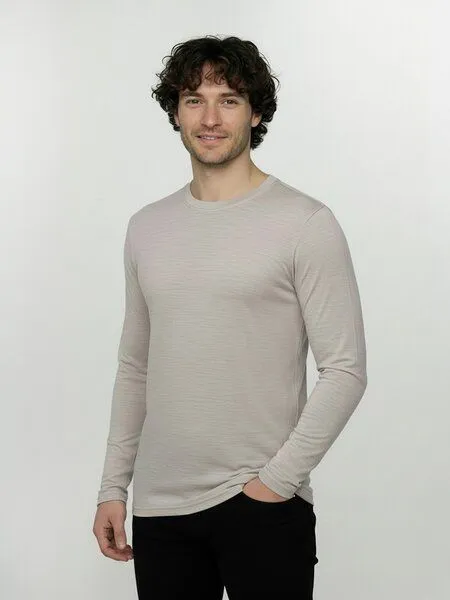GreenBomb GREENBOMB Basic Base - Funktionales Longsleeve aus Merino-Wolle / Fair & Vegan, Grau (sandstone), – Produktbild 1 von 4