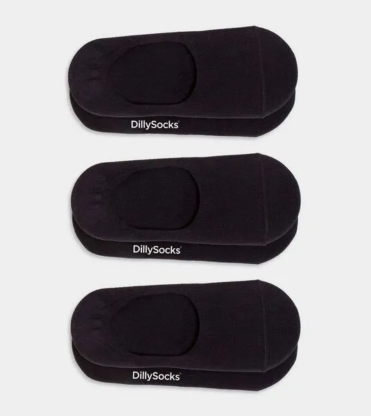 DillySocks DillySocks 3er-Pack Invisible Socken aus Biobaumwoll-Mix, Schwarz, – Produktbild 2 von 2