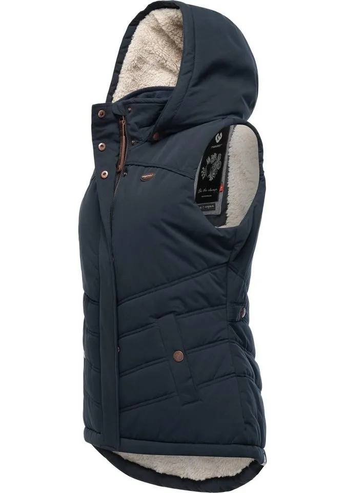 ragwear ragwear Steppweste Hesty Wasserdichte Outdoor-Weste mit abnehmbarer Kapuze, Blau, – Produktbild 1 von 5