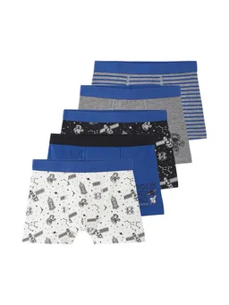 Vertbaudet Vertbaudet Boxershorts Jungen Boxershorts aus Stretch, Weltraum 5er-Pack – Produktbild 1 von 1