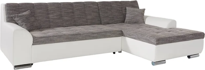 DOMO collection Ecksofa TREVISO viele Bezüge, auch in Cord, L-Form, 267x178 cm, wahlw. mit Bettfunktion, inkl. Zierkissen, Unser Dauertiefpreis, Grau, – Produktbild 8 von 8