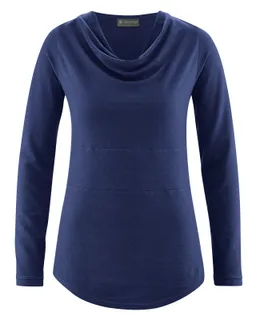 HempAge Hempage Damen vegan Top Mit Langen Ärmeln Nachtblau – Produktbild 1 von 1