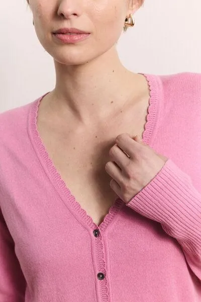 Tranquillo Tranquillo Strickjacke Linaa aus Bio-Baumwolle, Rose, – Produktbild 5 von 6