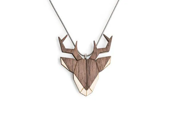 BeWooden BeWooden Halskette Hirsch | Kette mit Anhänger aus Holz, Deer, – Produktbild 1 von 4