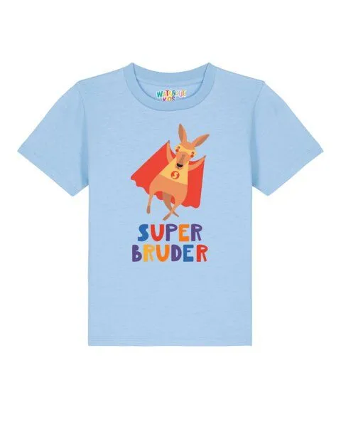 watabout.kids watabout.kids T-Shirt Kinder Känguru Superbruder, Blue soul, – Produktbild 1 von 2