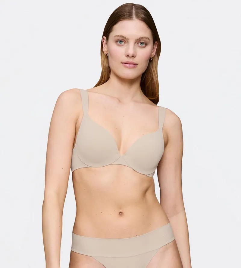 Triumph Triumph Bügel-BH Body Make-Up Illusion mit tiefem Dekolleté, gepolsterte Cups, Komfort-Bügel, Microfaser, Beige, – Produktbild 1 von 5