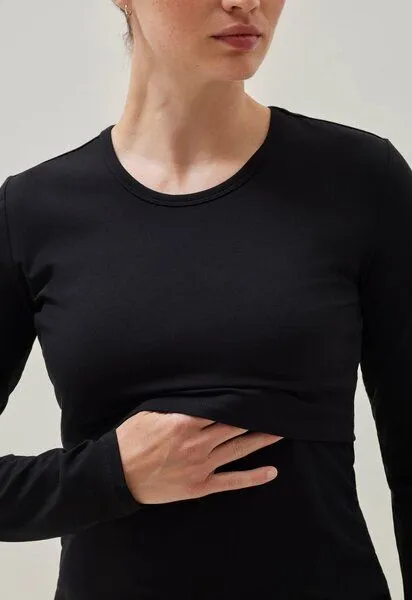 Boob Stillshirt Essential Langarmshirt von boob, Schwarz, – Produktbild 1 von 4