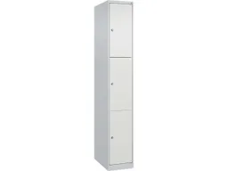 C+P C+P Schließfachschrank Classic PLUS, 3 Fächer, 1850x300x500mm, Lichtgrau/Verkehrsweiß – Produktbild 1 von 1
