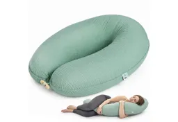 SEI Design Stillkissen Seitenschläferkissen Babynestchen mit EPS Mikroperlen, Schwangerschaftskissen mit Bezug, Schwangerschaftskissen mit Bezug, Musselin BIO Baumwolle – Produktbild 1 von 1