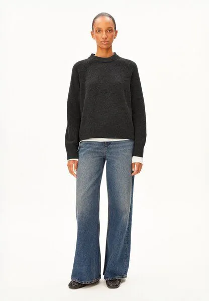 ARMEDANGELS Armedangels Wool Knit Damen Strickpullover aus recycelter Wolle mit Bio-Wolle, Steel melange, – Produktbild 4 von 4